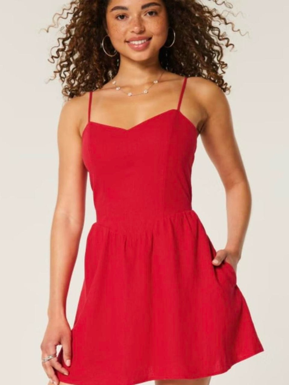 Hollister Red Spaghetti-Strap Mini Dress